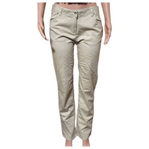 Bogari Khaki mid rise Straight Denim Pants with embellished pockets10/M